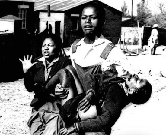 Protestors shot dead by African police.