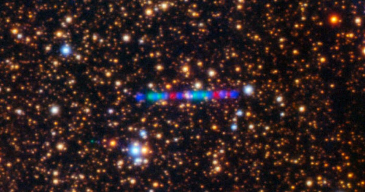 Image of 3I/ATLAS moving through the galaxy using color filters.