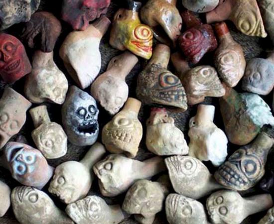 Experimental models of Aztec death whistles