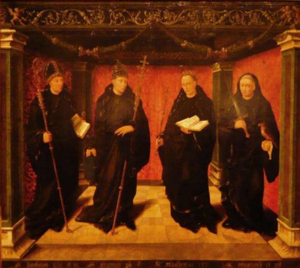 The Benedictine saints - Bonifatius, Gregorius the Great, Adelbertus of Egmond, and priest Jeroen van Noordwijk. (King of Hearts / Public Domain)