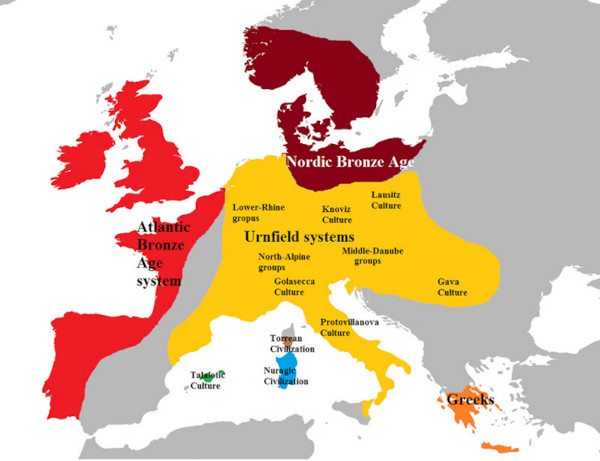Late Bronze Age Europe (map illustration).