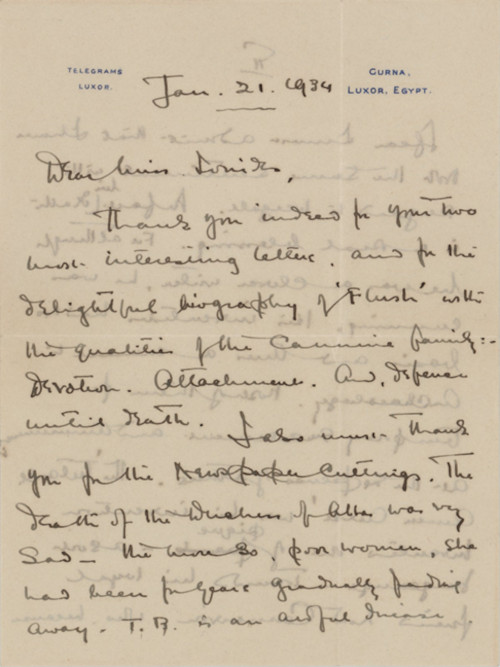 Howard Carter Letter