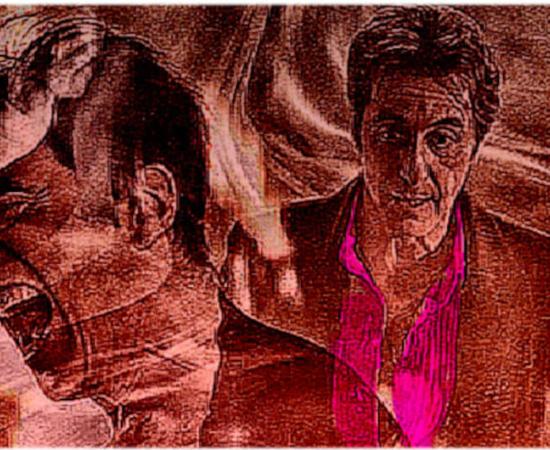 Illustration of Al Pacino showing his human and true faces, playing Satan in the movie ‘The Devil’s Advocate.’
