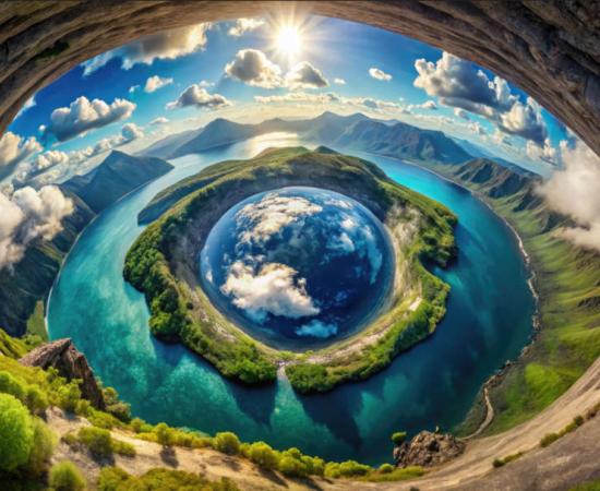 A human origins narrative: the Hollow Earth Theory AI image.