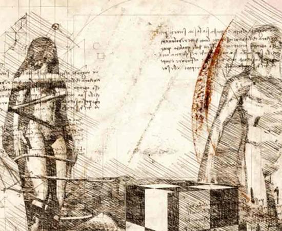 Man and woman sketch in the style of Leonardo da Vinci Source: vitanovski/Adobe Stock