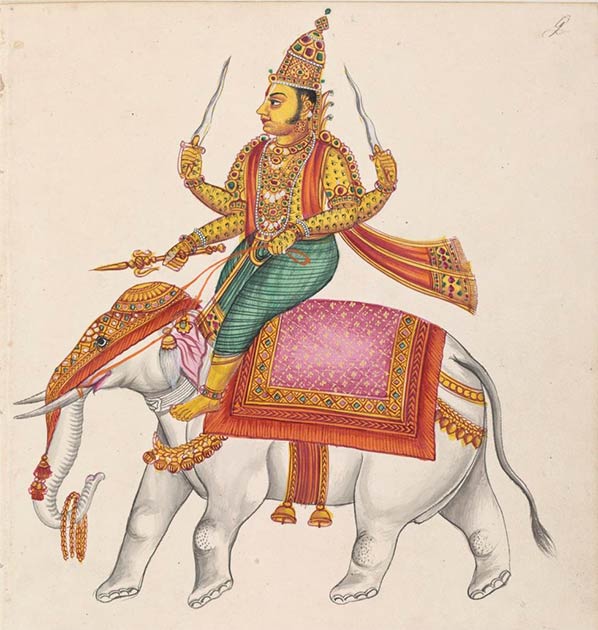 Indra, the Hindu god of war and thunderstorms. (Public Domain)