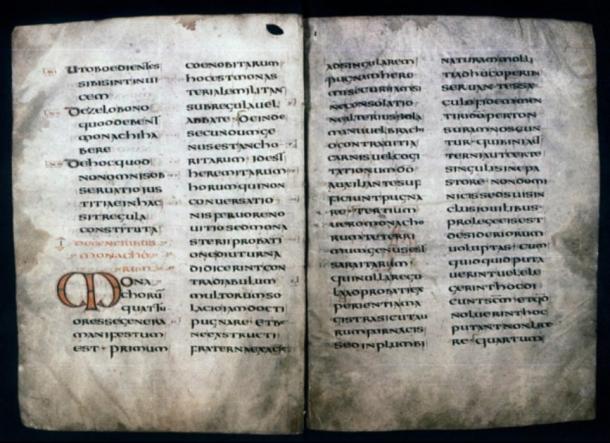 This manuscript, housed in the Bodleian library in Oxford, is a copy of the Rule of St. Benedict. (Aelfgar / Public Domain)