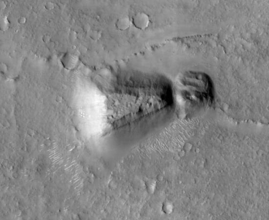 The keyhole structure photographed on Mars.