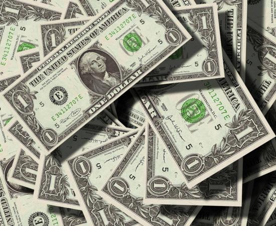 A collection of US dollars.