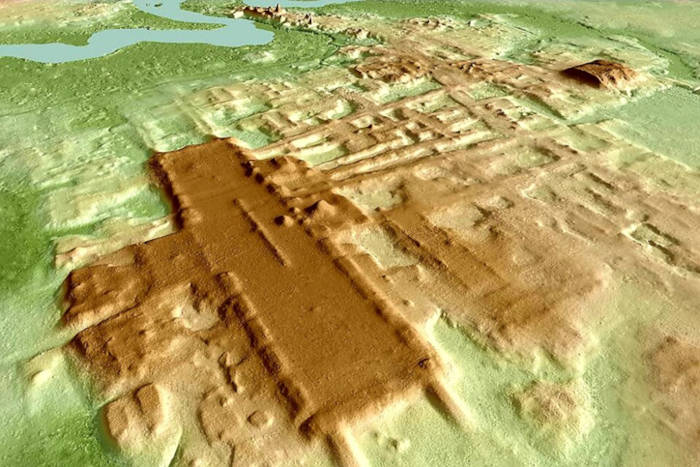 LiDAR image of the ancient Maya site of Aguada Fénix