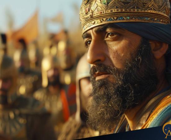 An Akkadian General strategizes with his advisors.