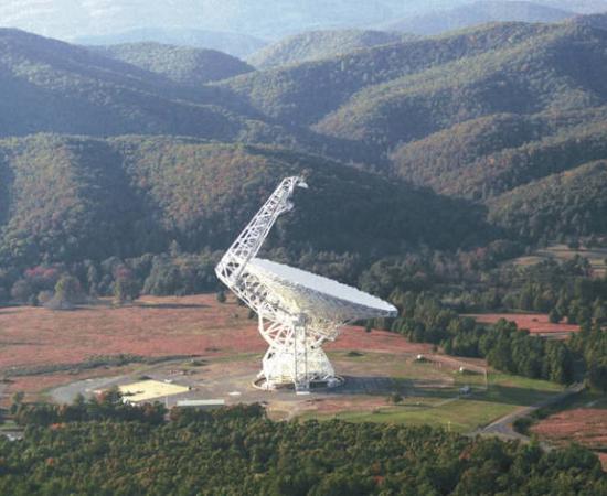 Green Bank 100m diameter Radio Telescope (West Virginia, USA).  