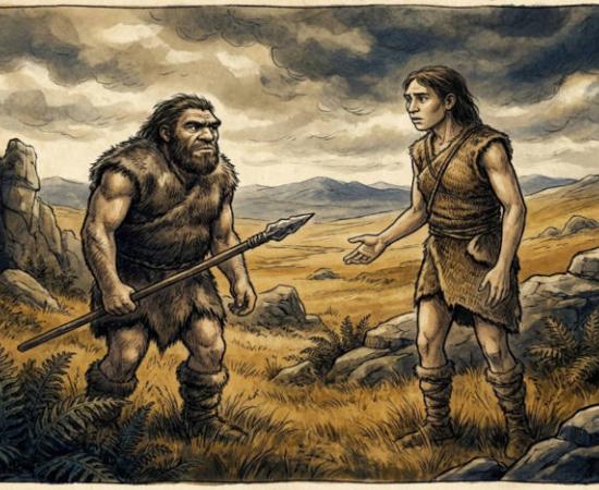 Neanderthal and modern humans in a rare encounter