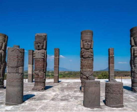 Toltec Warriors or Atlantes columns at Pyramid of Quetzalcoatl in Tula, Mexico.	Source: javarman/Adobe Stock