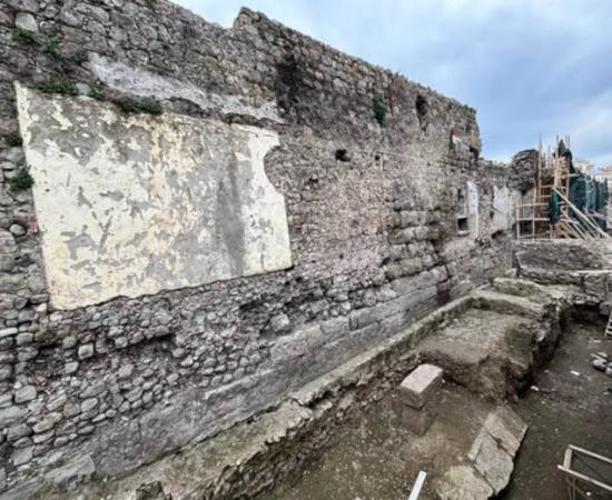 The archaeological site of the ancient river port in Trabzon, Turkey.