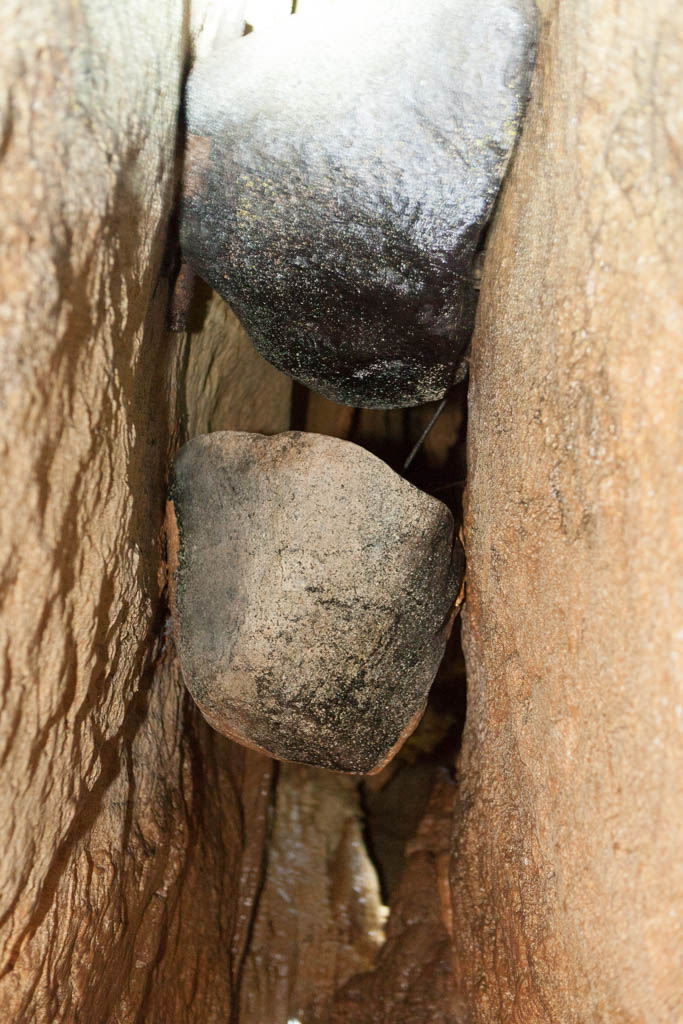 Black Stones hanging in Tayos Cave