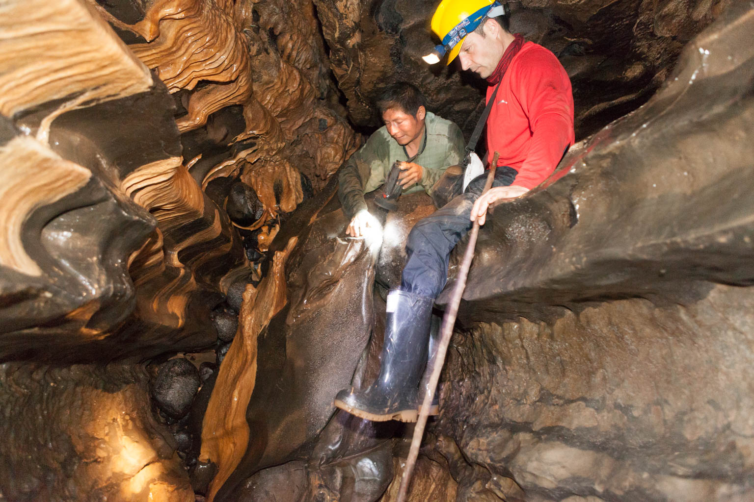 Investigating Rock formations in Tayos Cave