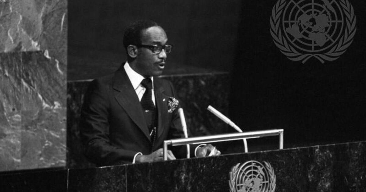Sir Eric M. Gairy, Prime Minister and Minister for Foreign Affairs of Grenada, addressing the General Assembly on 12 October, 1978. 
